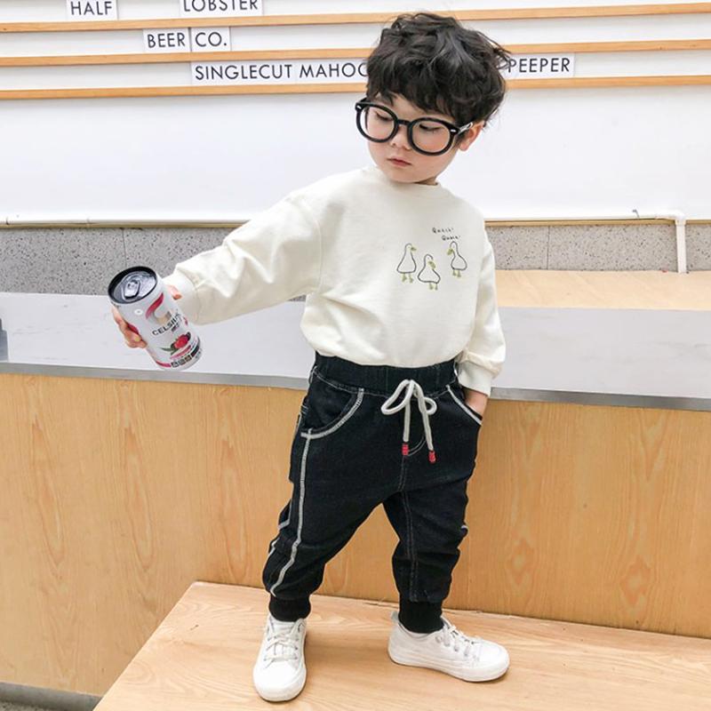 Kid Boy Drawstring Denim Pants Wholesale 10371504