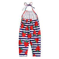 Load image into Gallery viewer, Little Girl Fruit Print Halter Jumpsuit Wholesale 5809048
