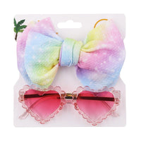 Load image into Gallery viewer, Little Girl Love Heart Frame Sunglasses And Headband Wholesale 8955052
