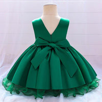 Load image into Gallery viewer, Little Girl Bow Front Mesh Princess Dress Wholesale 85161274
