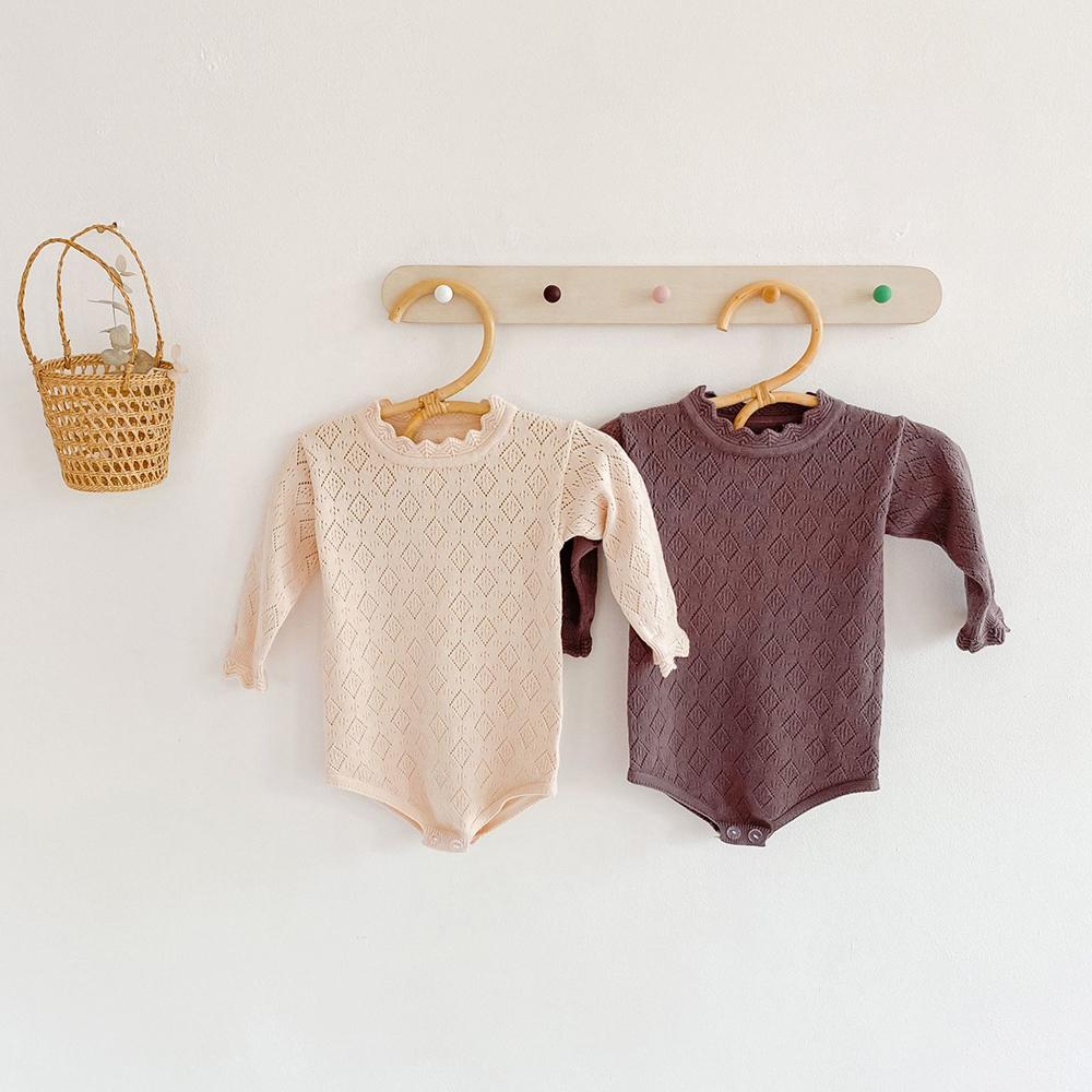 Baby Girl Eyelet Graphic Knit Bodysuit Wholesale 74665143