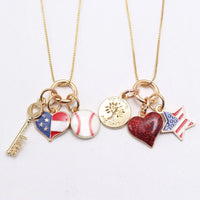 Load image into Gallery viewer, Kid Girl Independence Day Love Heart Pendant Necklace Wholesale 63431542
