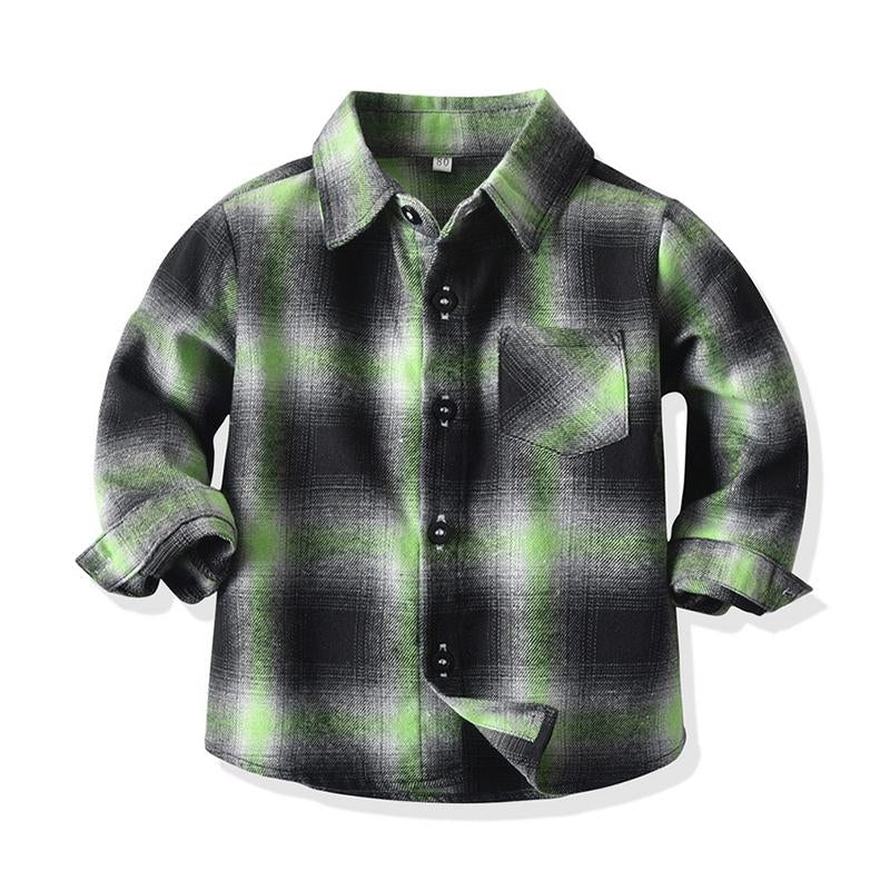 Kid's casual Plaid Long Sleeve Shirt Wholesale 3402213