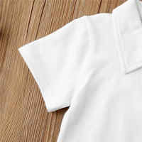 Load image into Gallery viewer, 2 Pieces White Polo Shirt Matching Ripped Jeans Set Wholesale 8265554
