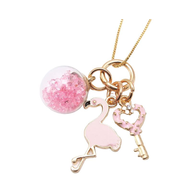 Girl Flamingo Pendant Necklace Wholesale 67171544