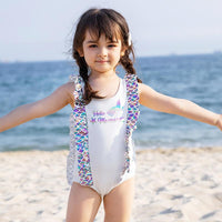 Load image into Gallery viewer, One-piece Girl Mermaid Print Swimsuit And Hat Wholesale 4469606
