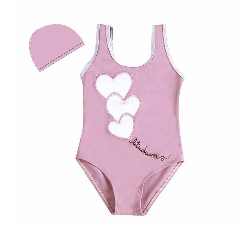 Kid Girl Love Heart One Piece Swimsuit Wholesale 84991507