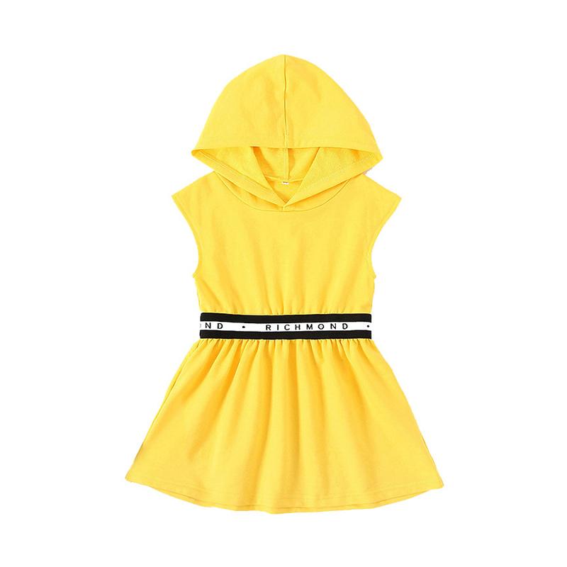 Little Girl Letter Sleeveless Hooded Dress Wholesale 76461587