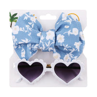 Load image into Gallery viewer, Little Girl Love Heart Frame Sunglasses And Headband Wholesale 8955052
