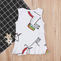Load image into Gallery viewer, Baby Girl Unicorn Print Tank Dress Wholesale 2865023
