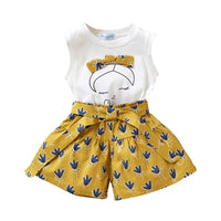 Load image into Gallery viewer, Two-piece Girl Cartoon Tank Top And Printed Shorts Set  Wholesale 9584548
