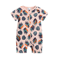 Load image into Gallery viewer, Baby Boy Zipper Dinosaur Print Romper Wholesale 375114
