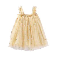 Load image into Gallery viewer, Little Girl Embroidery Daisy Flower Mesh Cami Dress  Wholesale 0056747
