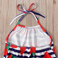Load image into Gallery viewer, Little Girl Fruit Print Halter Jumpsuit Wholesale 5809048
