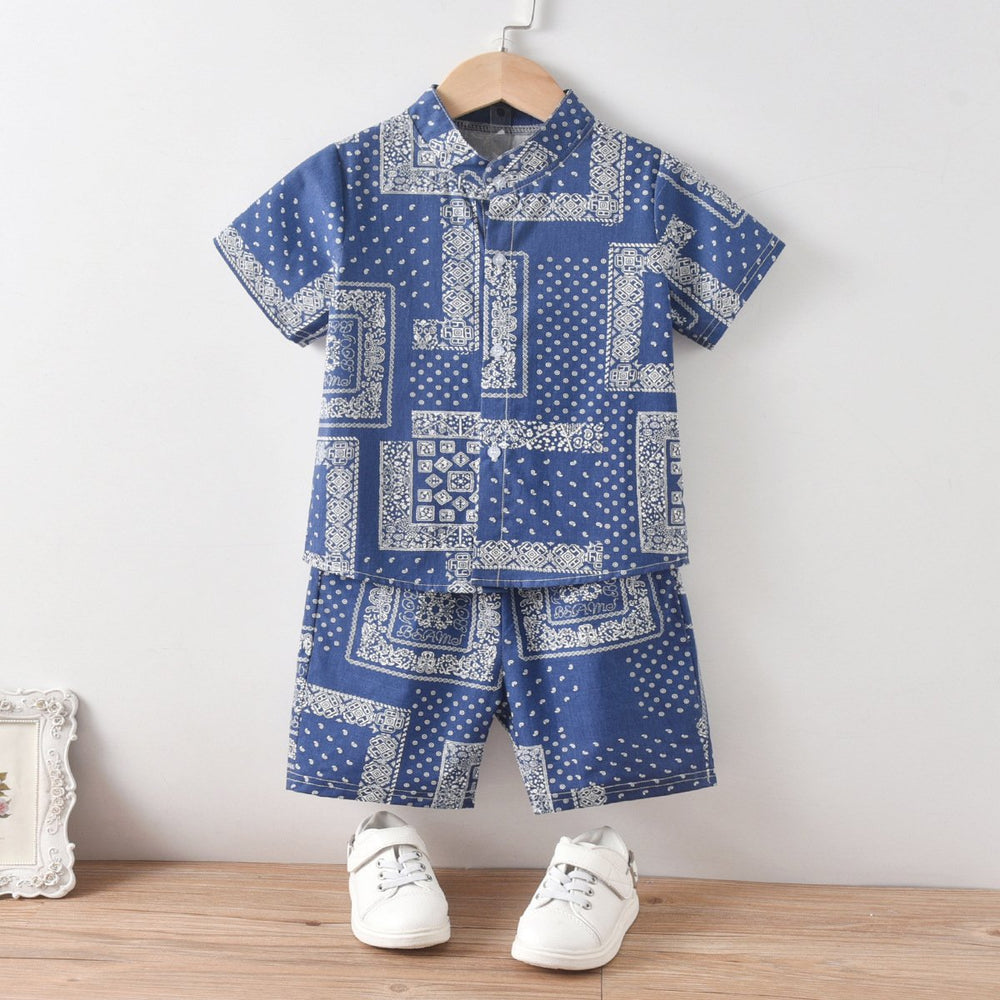 Two Pieces Summer Boy Ethnic Style Set Shirt And Shorts Wholesale 79872034