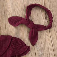 Load image into Gallery viewer, 2 Pieces Baby Girl Muslin Mesh Solid Color Romper Dress With Headband Wholesale 1192569
