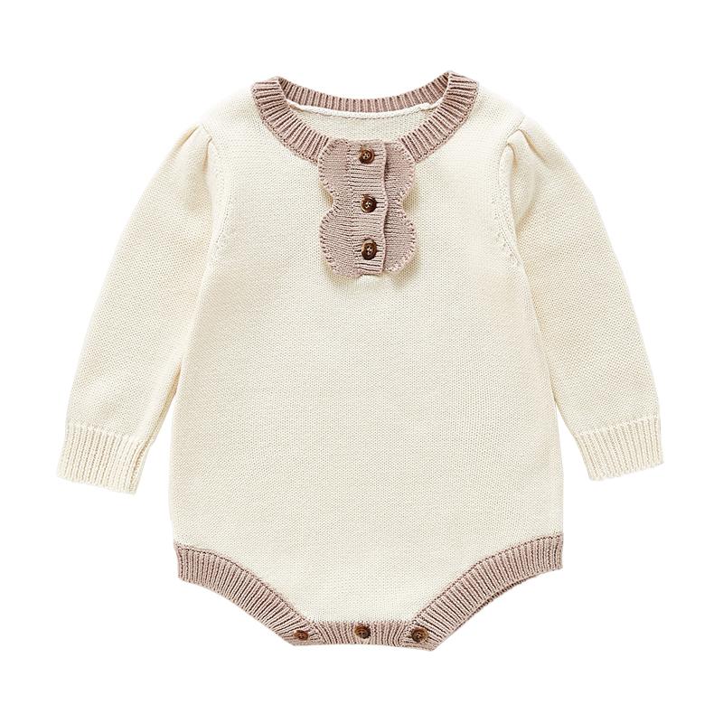 Baby Plain Knit Bodysuit Wholesale 0918255