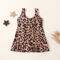 Load image into Gallery viewer, Baby Kid Girl Knot Leopard Print Cami Dress Wholesale 93812724
