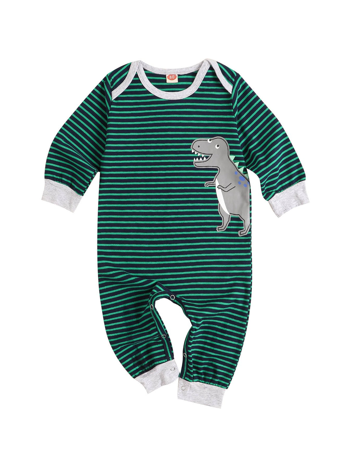 Infant Toddler Boy Dinosaur Stripe Jumpsuit  Wholesale 78457210