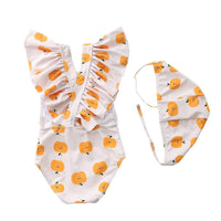 Load image into Gallery viewer, Girls Striped Fruit Checked Print Beach Swimwears Wholesale 22042948
