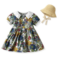Load image into Gallery viewer, 2 Pieces Set Baby Kid Girls Boys Dressy Flower Bow Print Shirts And Solid Color Rompers And Dresses And Hats Wholesale 220526271
