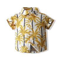 Load image into Gallery viewer, 2 Pieces Set Baby Kid Boys Tropical Shirts And Solid Color Shorts Wholesale 220425128
