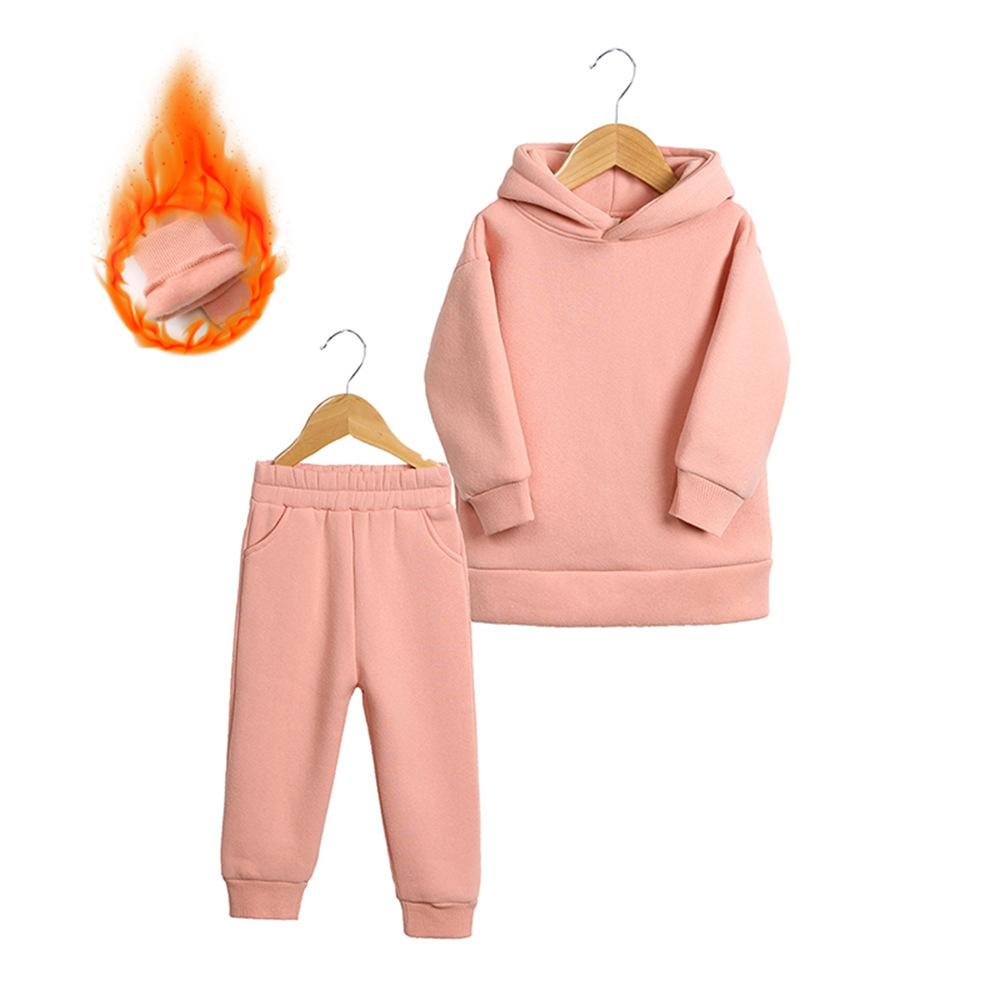 2 Pieces Set Baby Kid Unisex Solid Color Hoodies Swearshirts And Pants Wholesale 221125298