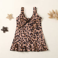 Load image into Gallery viewer, Baby Kid Girl Knot Leopard Print Cami Dress Wholesale 93812724
