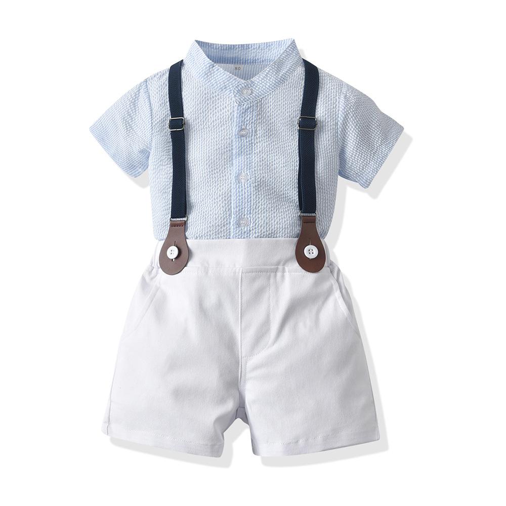 2 Pieces Set Baby Kid Unisex Solid Color Shirts And Rompers Wholesale 220526148