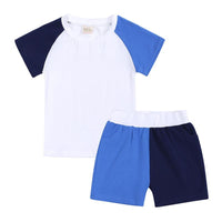 Load image into Gallery viewer, 2 Pieces Set Baby Kid Unisex Color-blocking T-Shirts And Shorts Wholesale 630713513
