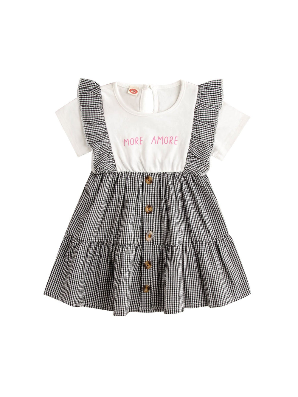 Baby Girl Fake Two Piece More Amore Plaid Dress Wholesale 89642720