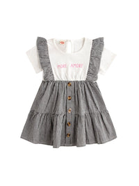 Load image into Gallery viewer, Baby Girl Fake Two Piece More Amore Plaid Dress Wholesale 89642720
