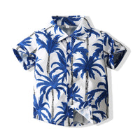 Load image into Gallery viewer, 2 Pieces Set Baby Kid Boys Tropical Shirts And Solid Color Shorts Wholesale 220425128
