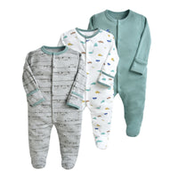 Load image into Gallery viewer, Baby Unisex Striped Flower Print Jumpsuits Wholesale 22041161
