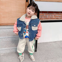 Load image into Gallery viewer, Kid Fleece Denim Vest Wholesale 04926421
