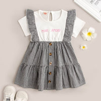 Load image into Gallery viewer, Baby Girl Fake Two Piece More Amore Plaid Dress Wholesale 89642720
