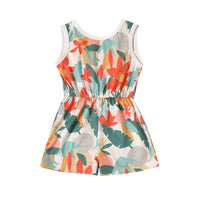 Load image into Gallery viewer, Little Girl Bird Or Flower Print Tank Romper Wholesale 89392406
