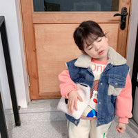 Load image into Gallery viewer, Kid Fleece Denim Vest Wholesale 04926421
