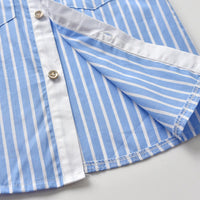 Load image into Gallery viewer, 2 Pieces Kid Boy Outfit Bow Tie Stripe Shirt &amp; Overall Pants Wholesale 69356795
