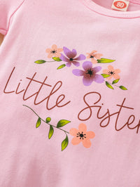 Load image into Gallery viewer, Baby Girl Little Sister Flower Print Jumpsuit With Headband Wholesale 74642587
