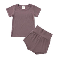 Load image into Gallery viewer, 2 Pieces Set Baby Kid Unisex Solid Color T-Shirts And Shorts Wholesale 23030311

