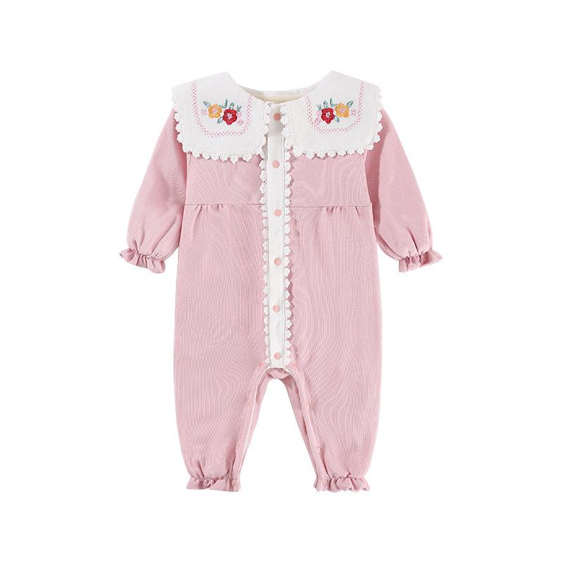 Baby Girls Embroidered Jumpsuits Wholesale 221013310