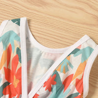Load image into Gallery viewer, Little Girl Bird Or Flower Print Tank Romper Wholesale 89392406
