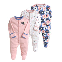 Load image into Gallery viewer, Baby Unisex Striped Flower Print Jumpsuits Wholesale 22041161
