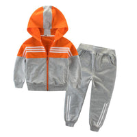 Load image into Gallery viewer, 2 Pieces Set Kid Big Kid Boys Striped Jackets Outwears And Pants Wholesale 22041118
