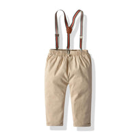 Load image into Gallery viewer, 2 Pieces Kid Boy Outfit Bow Tie Stripe Shirt &amp; Overall Pants Wholesale 69356795
