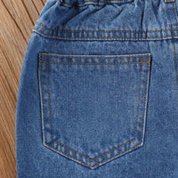 Load image into Gallery viewer, 3 Pieces Letter Star Print Set Top &amp; Sequins Denim Shorts &amp; Headband Wholesale 55152280
