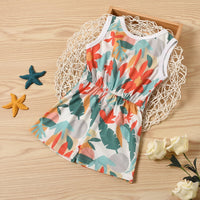 Load image into Gallery viewer, Little Girl Bird Or Flower Print Tank Romper Wholesale 89392406

