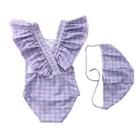 Load image into Gallery viewer, Girls Striped Fruit Checked Print Beach Swimwears Wholesale 22042948
