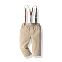 Load image into Gallery viewer, 2 Pieces Kid Boy Outfit Bow Tie Stripe Shirt &amp; Overall Pants Wholesale 69356795
